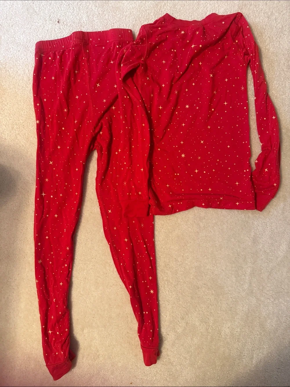 Hanna Andersson Hannasoft Kids Red Star Print Pajama Set Christmas